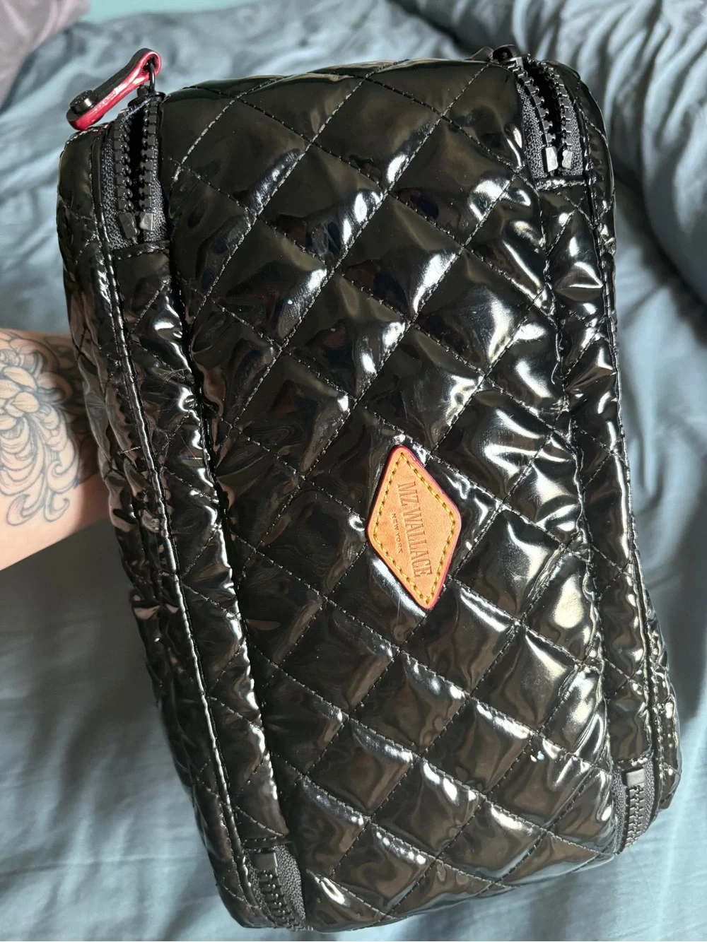 MZ Wallace Black Lacquer Cosmetic Pouch